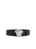 Versace 'Medusa' Black Lear Belt