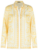 Versace White And Beige 'Barocco' Silk Shirt