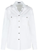 Camicia Versace Regular In Popeline Di Cotone Bianco