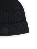 Moncler sort bomuldsbeanie