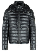 Moncler 'Lauros' Short Hooded Down Jacket In Black Polyester