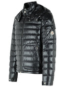 Moncler 'Lauros' Short Hooded Down Jacket In Black Polyester