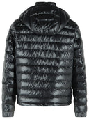 Moncler 'Lauros' Short Hooded Down Jacket In Black Polyester
