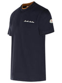 T-shirt Moncler con logo ricamato in cotone blu navy