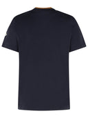 T-shirt Moncler con logo ricamato in cotone blu navy