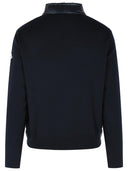 Moncler Crdigan Rembourré En Laine Vierge Avec Zip Bleu Marine