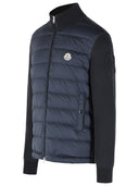 Moncler Polstret Virgin Wool Cardigan med lynlås Marineblå