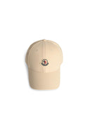 Berretto Moncler in cotone color crema