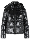 Moncler Short 'Andro' Hooded Down Jacket In Black Polyamide