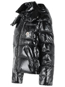 Moncler Short 'Andro' Hooded Down Jacket In Black Polyamide