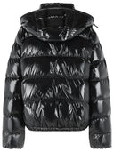 Moncler Short 'Andro' Hooded Down Jacket In Black Polyamide