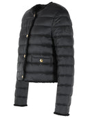 Moncler 'Fleurs' Short Down Jacket With Black Polyamide Bouclé Trim