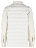 Moncler Padded Shirt Jacket In Ivory White Bouclé Cotton Blend