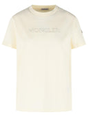 Moncler T-shirt i elfenben i bomuld