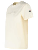 Moncler T-shirt i elfenben i bomuld