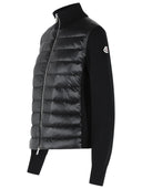 Moncler Polstret Virgin Wool Cardigan med sort lynlås