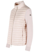 Moncler Polstret Virgin Wool Cardigan med lyserød lynlås