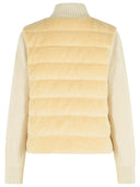 Moncler gewatteerd vest van wol en teddy-effect fleece met ivoorwitte ritssluiting