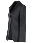 Sportmax 'Rive' Tight Blazer In Black Virgin Wool Blend