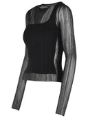 Sportmax 'Buono' Trompe 'Oeil Sweater In Black Viscose Blend