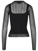 Sportmax 'Buono' Trompe 'Oeil Sweater In Black Viscose Blend