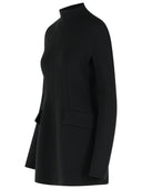 Sportmax 'Klepsydra Capsule' Short Dress With Contoured Hips In Black Virgin Wool Misot