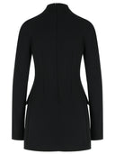 Sportmax 'Klepsydra Capsule' Short Dress With Contoured Hips In Black Virgin Wool Misot