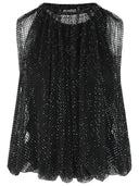Top in rete Sportmax "Nodo" con cristalli neri