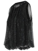 Top in rete Sportmax "Nodo" con cristalli neri