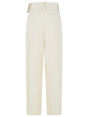 Sportmax 'Oblo' Wide Trousers In Ivory White Stretch Viscose