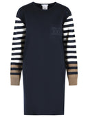 Max Mara Cotro 'Velo' Dress In Navy Blue Virgin Wool