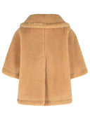 Max Mara Boxy Cape In 'Teddy' Of Alpaca And Beige Cachemire