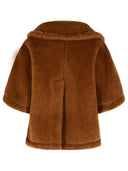 Max Mara Boxy Cape In 'Teddy' Of Alpaca And Brown Cachemire