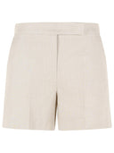 Max Mara 'Landa' Shorts In Sand Coloured Linen Mat