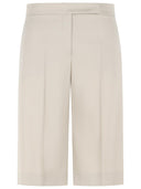 Max Mara 'Umile' Bermuda Shorts In Wool, Mohair And Sand Silk Tela