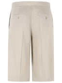 Max Mara 'Umile' Bermuda Shorts In Wool, Mohair And Sand Silk Tela