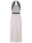 Max Mara 'Cime' Beige Cotton And Wool Canvas Dress
