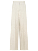 Max Mara 'Ginnico' Beige Linen Pants