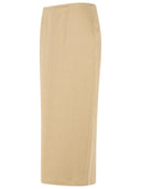 Max Mara 'Veranda' Diagonal Slim Skirt Of Camel Linen