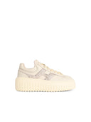 Hogan 'H Stripes' White Lear Sneakers