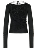 Schwarzer Pullover aus Stretch-Nylon von Blumarine