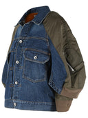 Giacca in denim di cotone blu Sacai