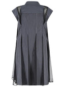 Sacai Navy Cotton Blend Dress
