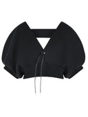 Sacai Black Cashmere Blend Top