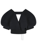 Sacai Black Cashmere Blend Top