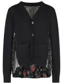 Sacai Black Cotton Cardigan