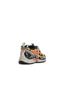 Off White 'Be Right Back' Black Mesh And Coral Red Sneakers