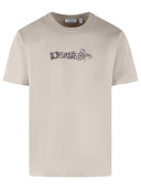 T-shirt en coton blanc cassé 'Heraldic' 'Taupe'