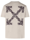T-shirt en coton blanc cassé 'Heraldic' 'Taupe'