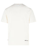 Moncler Grenoble Ivory White Stretch Cotton T Shirt